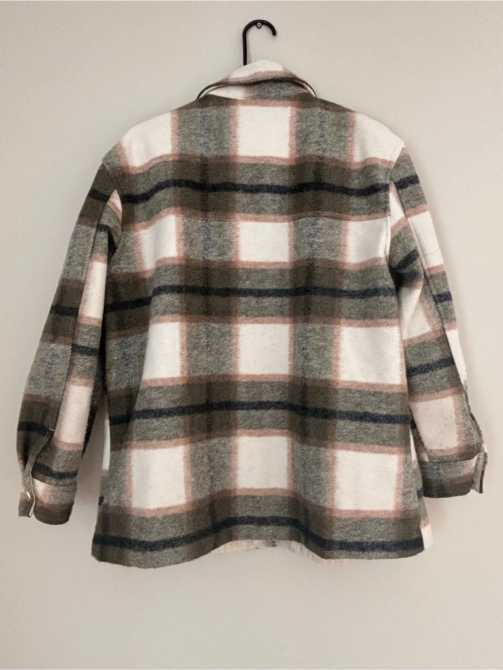 Joie Neutral Plaid Shacket in Cream, Green & Brown
